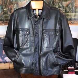 Gianni Versace black leather jacket